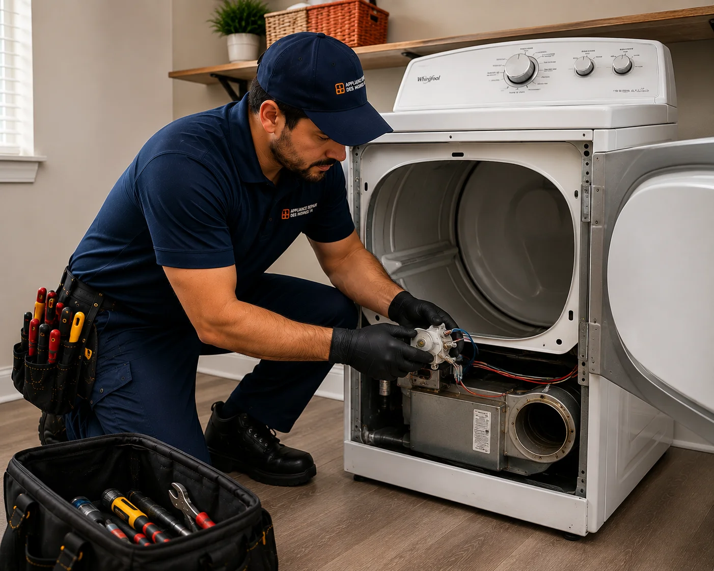 Washer troubleshooting during appliance repair service